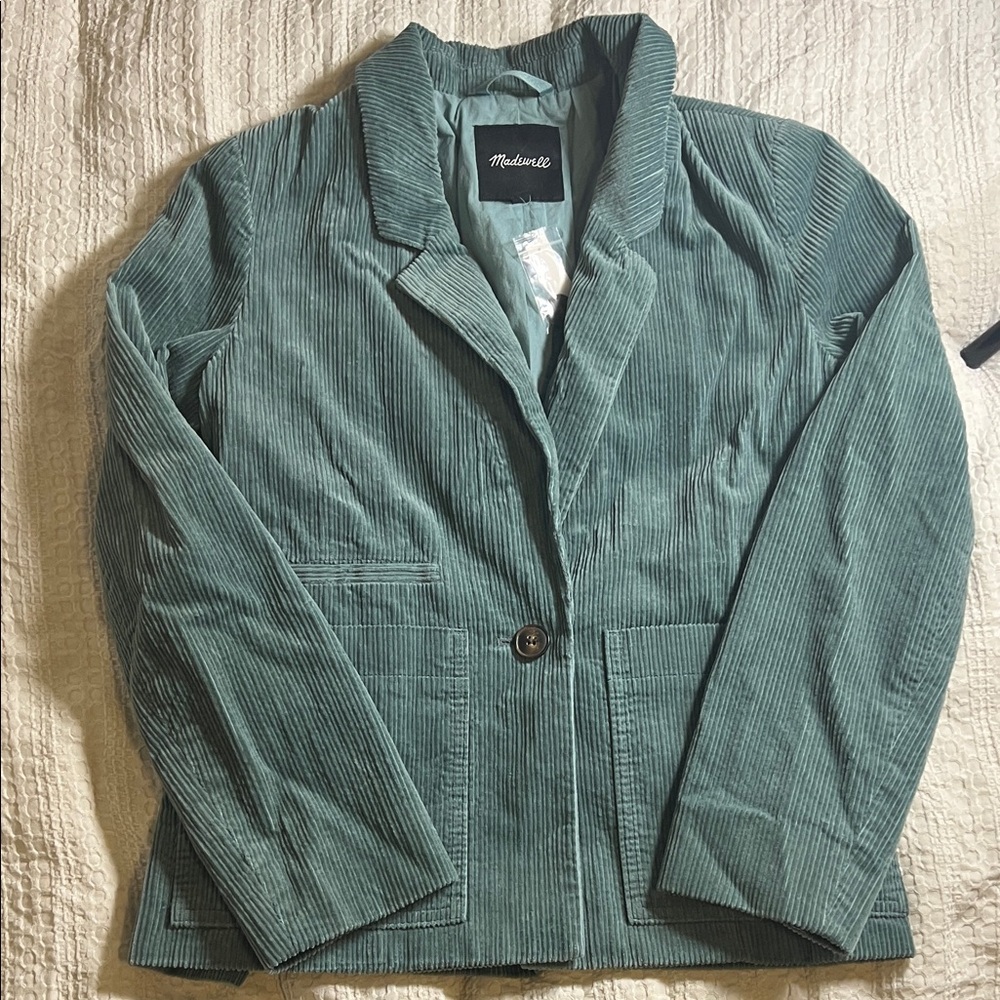 Madewell Teal Corduroy Blazer size XS